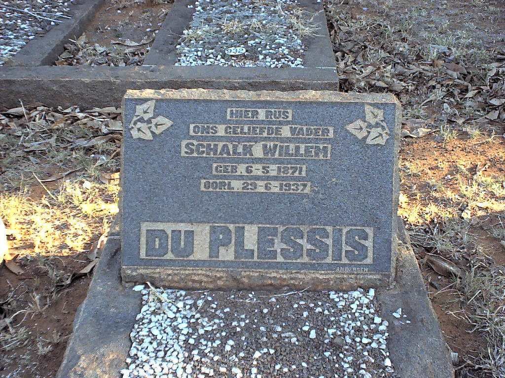 PLESSIS Schalk Willem, du 1871-1937