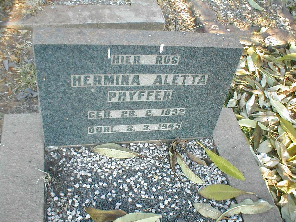 PHYFFER Hermina Aletta 1892-1945
