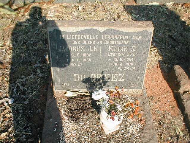 PREEZ Jacobus J.H., du 1882-1958 &amp; Ellie S. VAN ZYL 1884-1970
