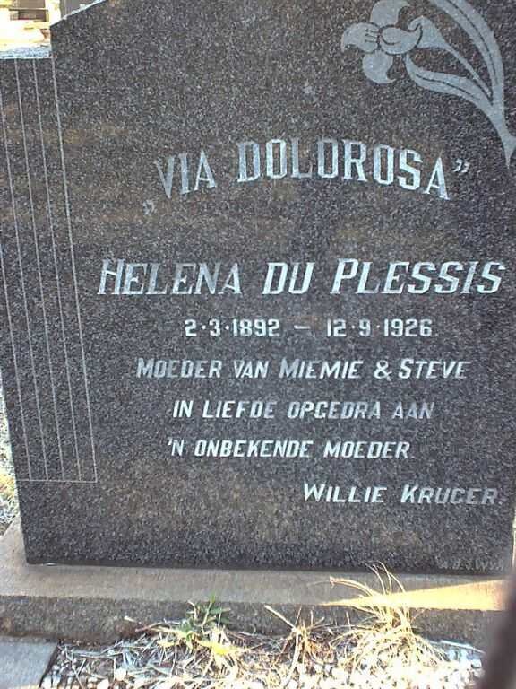 PLESSIS Helena, du 1892-1926