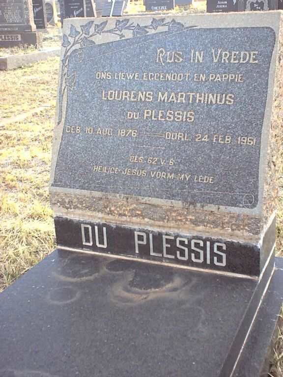 PLESSIS Lourens Marthinus, du 1876-1951