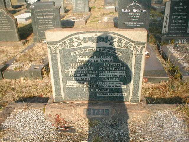 PETZER Willem Christoffel 1889-1949 &amp; Susanna Gertruida SWART 1895-1975