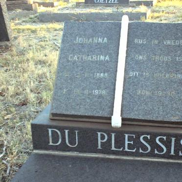 PLESSIS Johanna Catharina, du 1888-1978