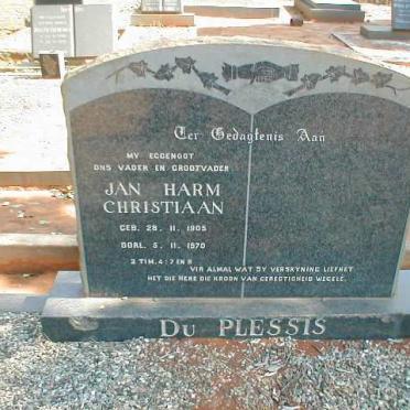 PLESSIS Jan Harm Christiaan, du 1905-1970