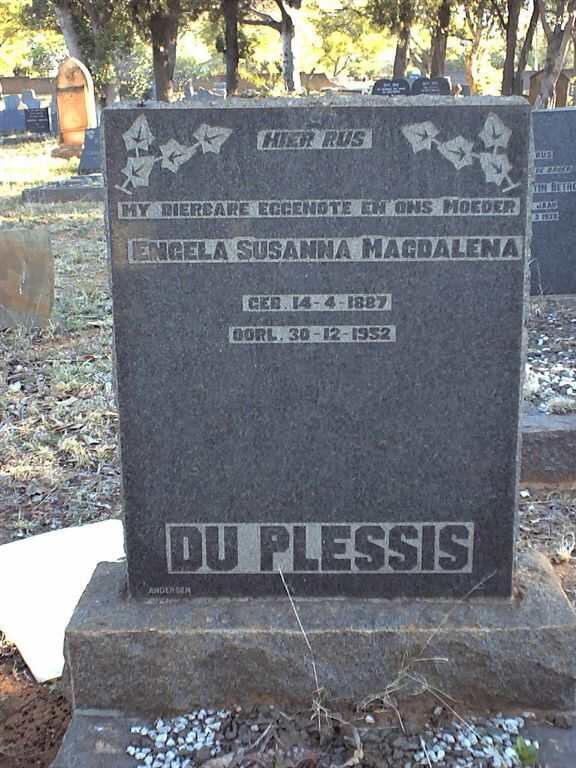 PLESSIS Engela Susanna Magdalena, du 1887-1932