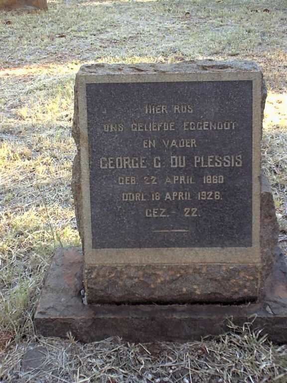 PLESSIS George G., du 1860-1926