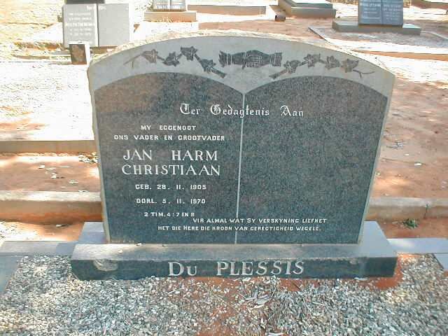 PLESSIS Jan Harm Christiaan, du 1905-1970