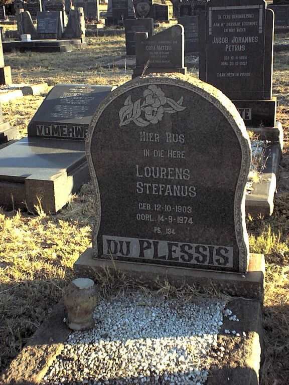 PLESSIS Lourens Stefanus, du 1903-1974