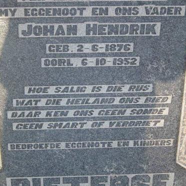 PIETERSE Johan Hendrik 1876-1952 &amp; Johanna Hendrika Susanna KLEYNHANS 1881-1957