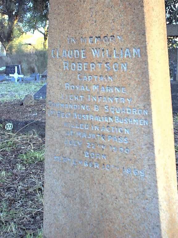 ROBERTSON Claude William 18?9-1900