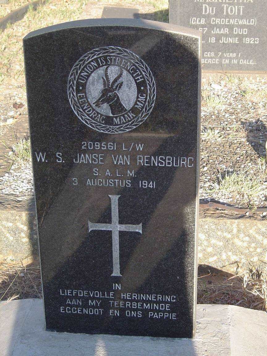RENSBURG W.S., Janse van -1941
