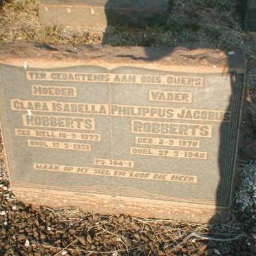 ROBBERTS Philippus Jacobus 1870-1948 &amp; Clara Isabella NELL 1873-1951
