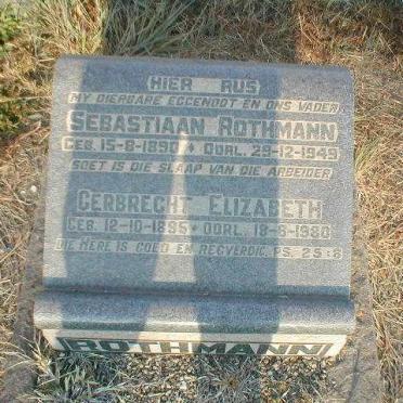 ROTHMANN Sebastiaan 1890-1949 &amp; Gerbrecht Elizabeth 1895-1980