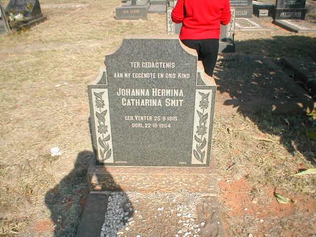 SMIT Johanna Hermina Catherina nee VENTER 1915-1954