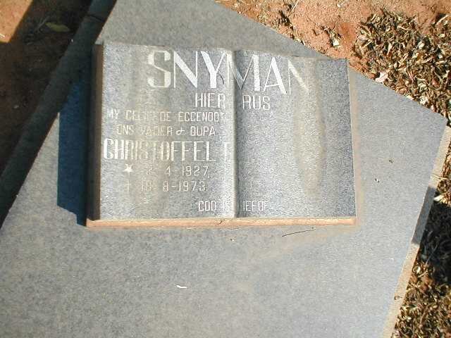 SNYMAN Christoffel T. 1928-1973