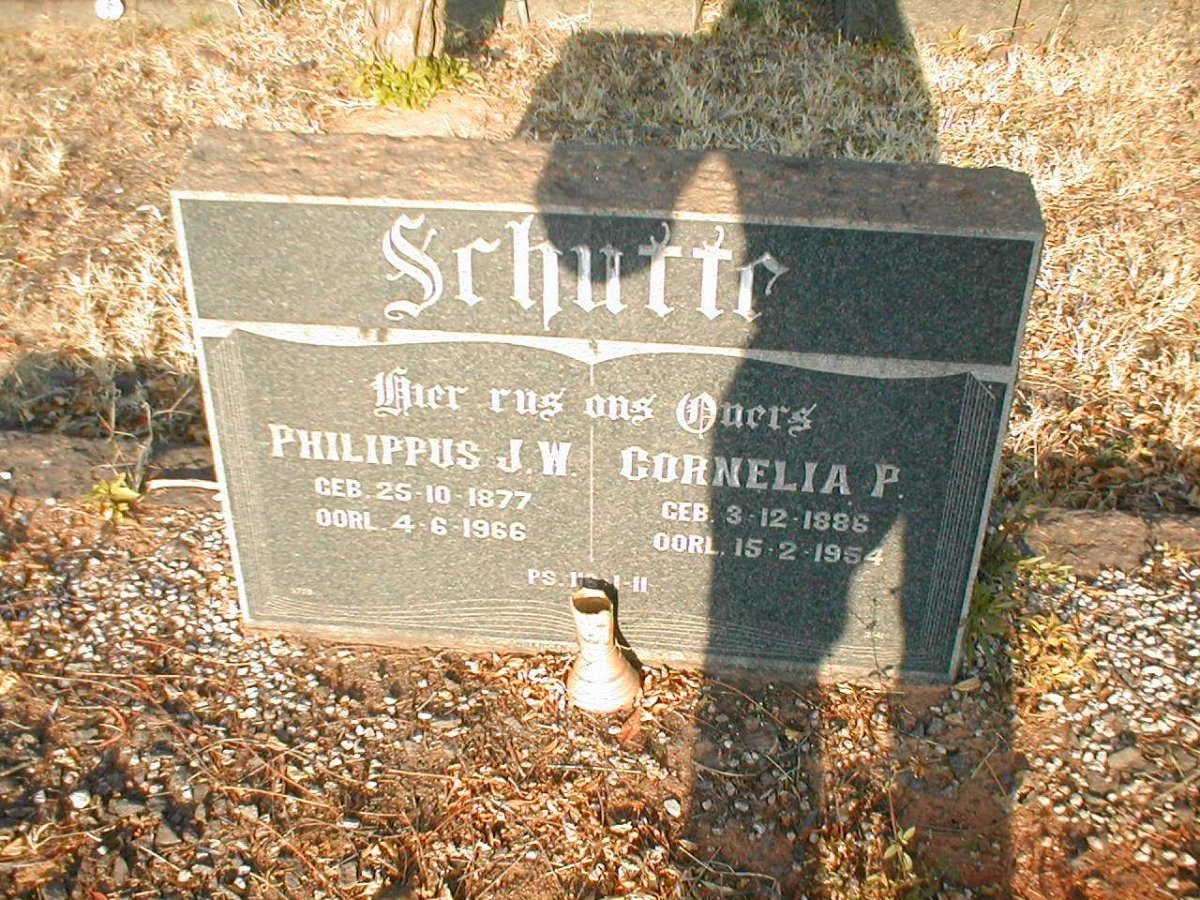 SCHUTTE Philippus J.W. 1877-1966 &amp; Cornella P. 1886-1964