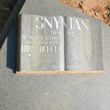 SNYMAN Christoffel T. 1928-1973
