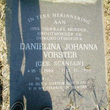 VORSTER Danielina Johanna nee SCANLEN 1908-2000