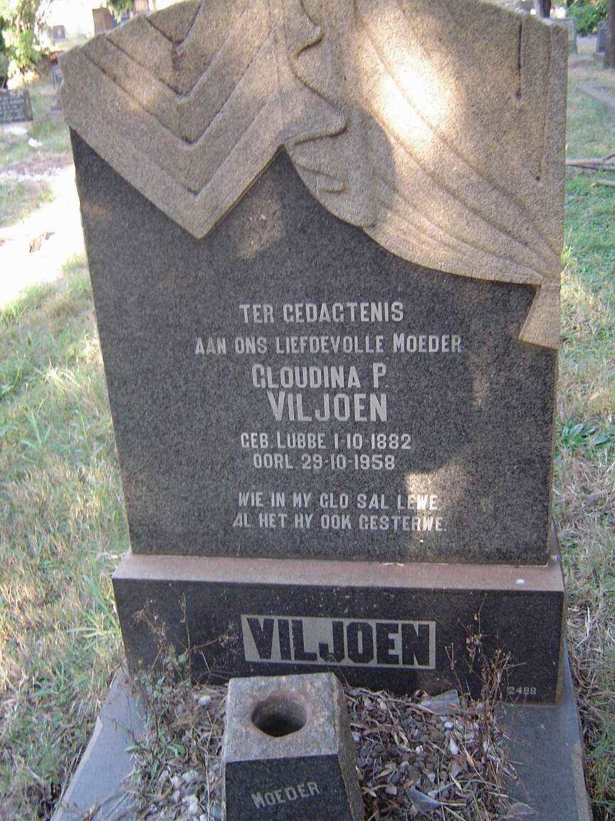 VILJOEN Gloudina P. nee LUBBE 1882-1958