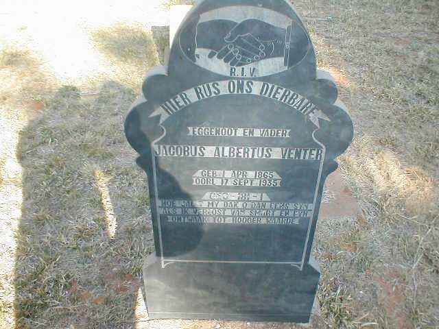 VENTER Jacobus Albertus 1865-1935