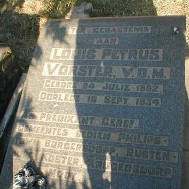 VORSTER Louis Petrus 1862-1934