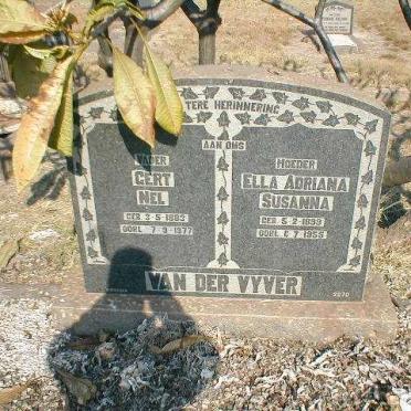 VYVER Gert Nel, van der 1883-1977 &amp; Ella Adriana Susanna 1899-1955