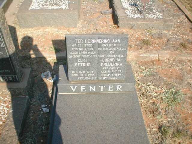 VENTER Cert Petrus 1904-1990 &amp; Cornelia Frederika CALITZ 1907-1994