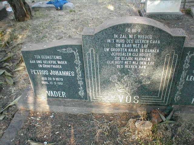 VOS Petrus Johannes 1872-1961