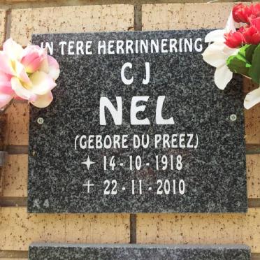 NEL C.J. nee DU PREEZ 1918-2010