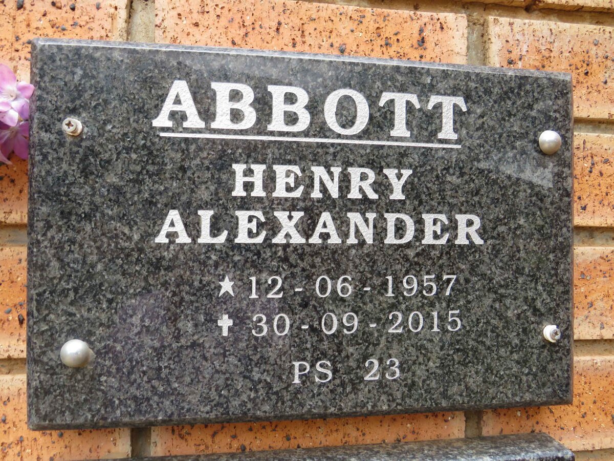 ABBOTT Henry Alexander 1957-2015