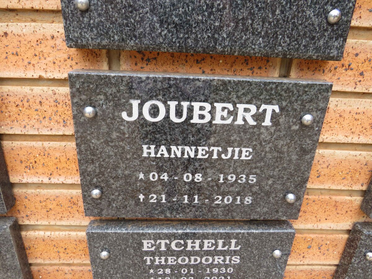 JOUBERT Hannetjie 1935-2018