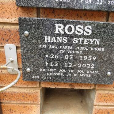 ROSS Hans Steyn 1959-2022