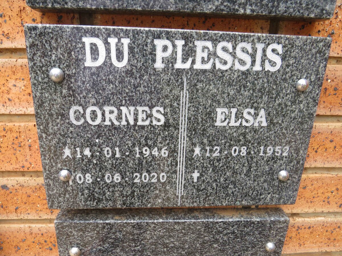 PLESSIS Cornes, du 1946-2020 & Elsa 1952- 