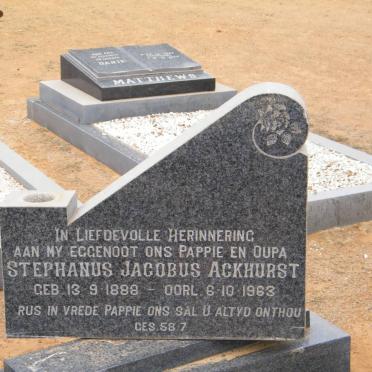 ACKHURST Stephanus Jacobus 1888-1963