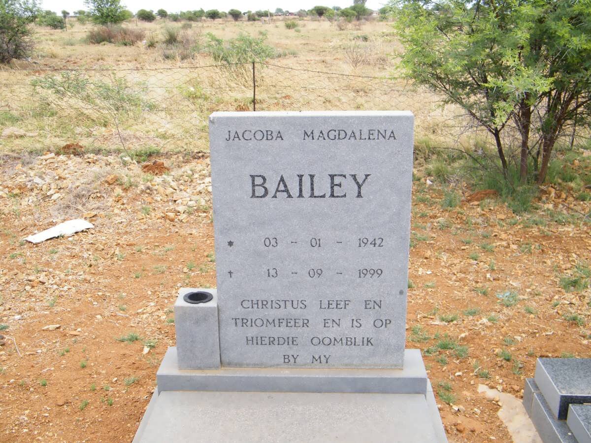 BAILEY Jacoba Magdalena 1942-1999