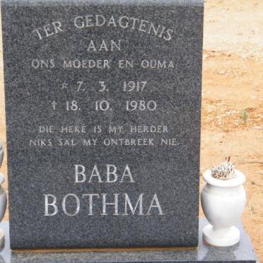 BOTHMA Baba 1917-1980