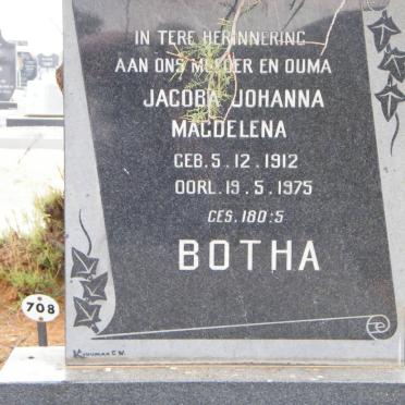 BOTHA Jacoba Johanna Magdalena 1912-1975