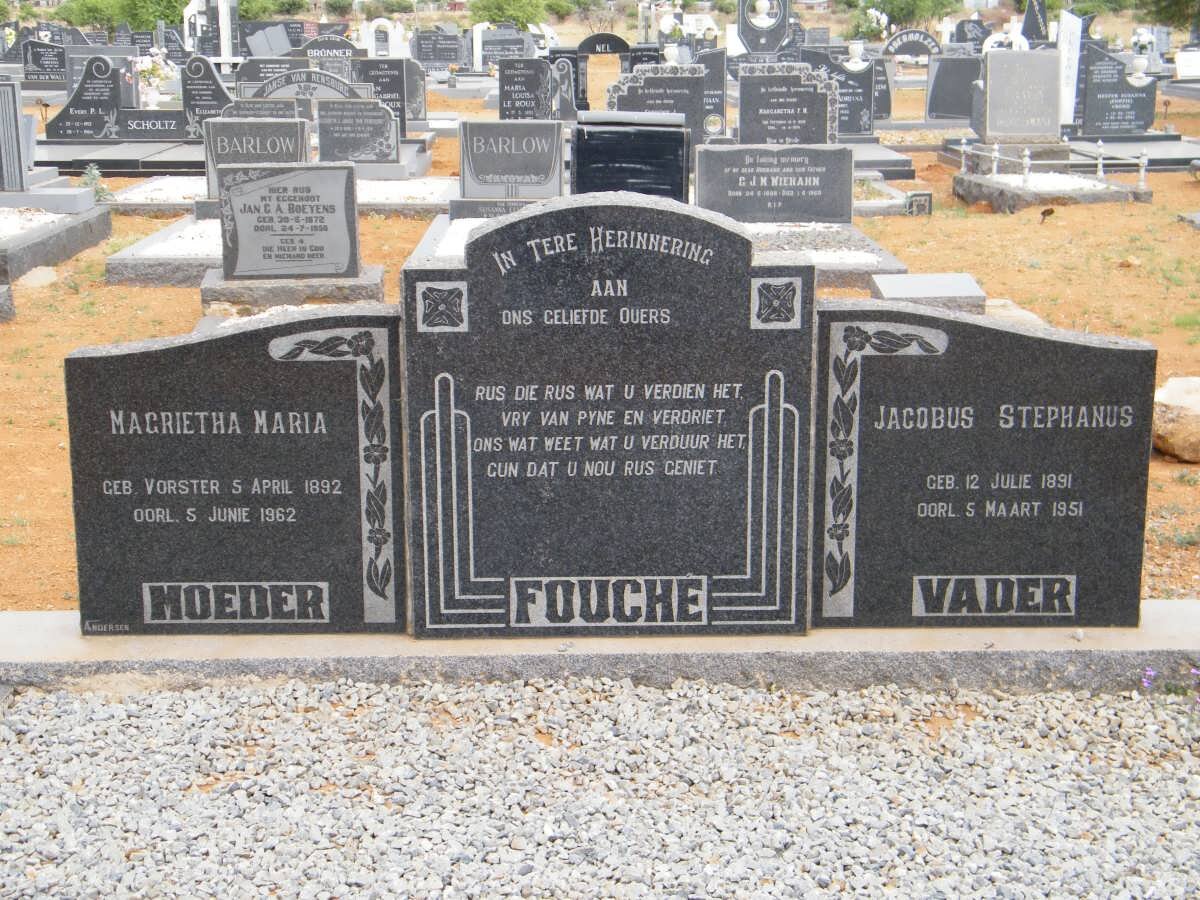 FOUCHE Jacobus Stephanus 1891-1951 &amp; Magrietha Maria 1892-1962