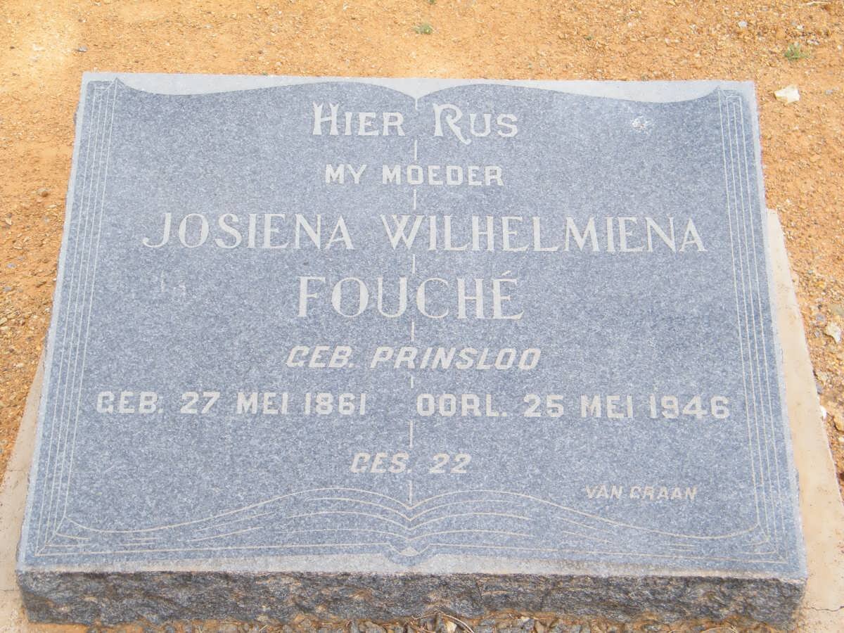 FOUCHE Josiena Wilhelmiena nee PRINSLOO 1861-1946
