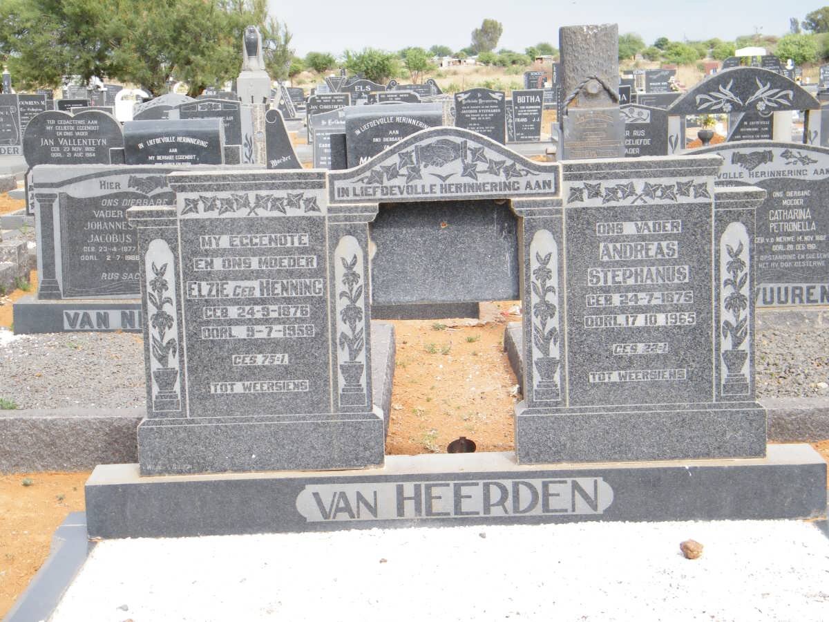 HEERDEN Andreas Stephanus, van 1875-1965 &amp; Elzie HENNING 1876-1958