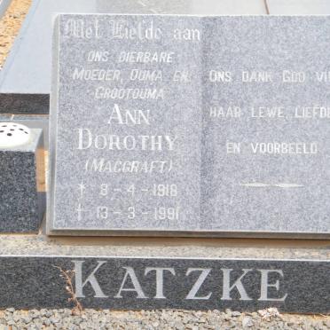KATZKE Ann Dorothy nee MAGGRAFT 1918-1991