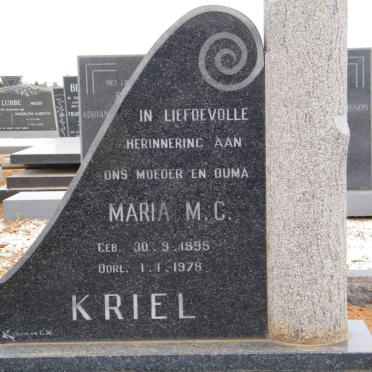 KRIEL Maria M.C. 1895-1978