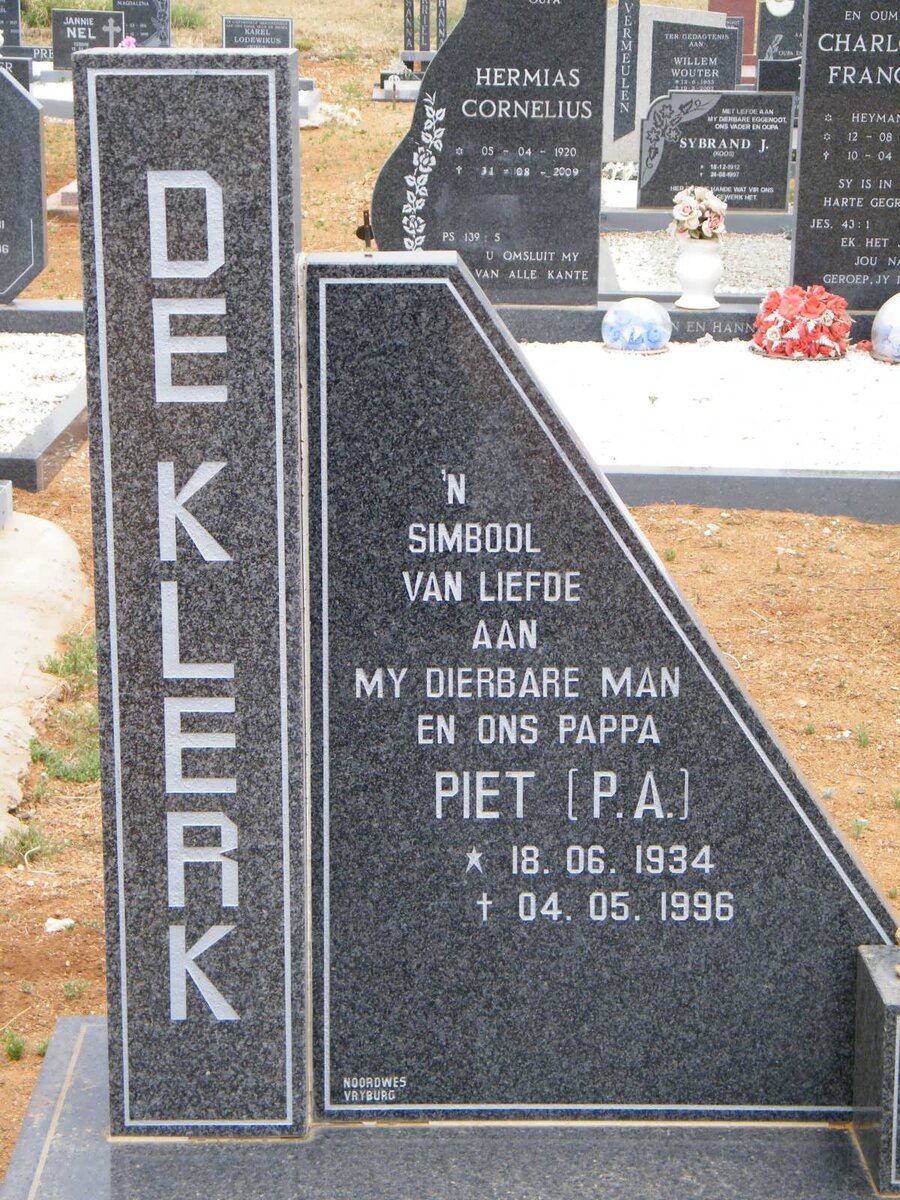 KLERK P.A., de 1934-1996