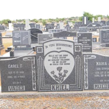 KRIEL Carel F. 1881-1962 &amp; Maria J. STRYDOM 1882-1968