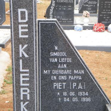 KLERK P.A., de 1934-1996