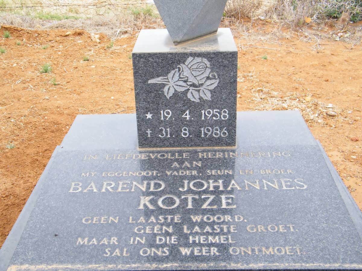KOTZE Barend Johannes 1958-1986