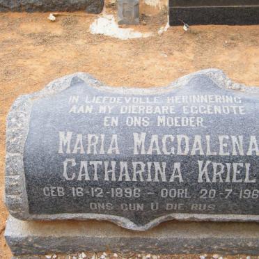 KRIEL Karel Frederik 1889-1975 &amp; Maria Magdalena Catharina 1896-1961 :: KRIEL Gert Cornelius 1934-2003