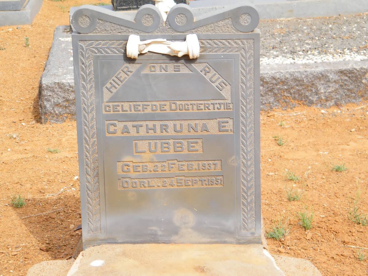 LUBBE Cathruna E. 1937-1951