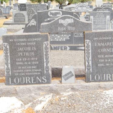 LOURENS Jacobus Petrus 1878-1958 &amp; Emmarencia Cornelia McCARTHY 1880-1959