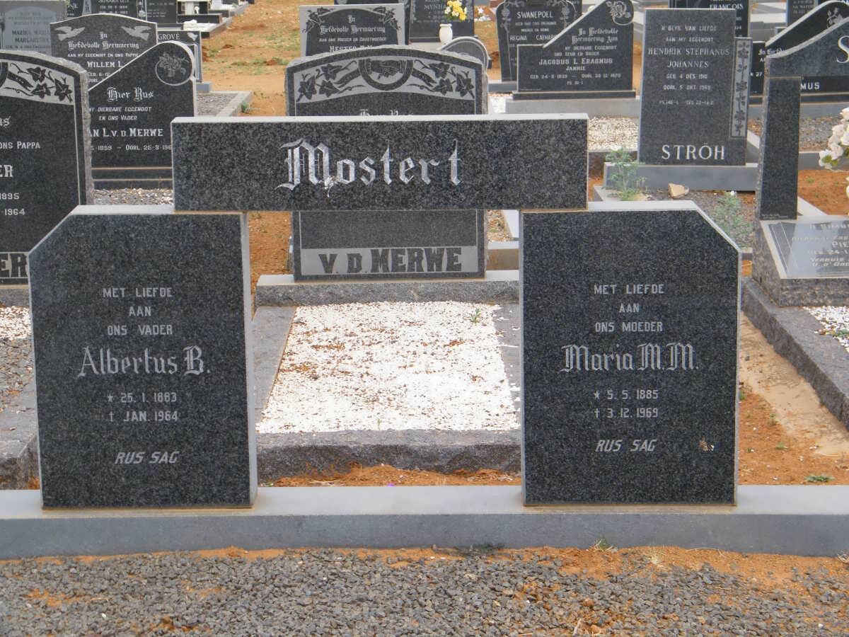 MOSTERT Albertus B. 1883-1964 &amp; Maria M.M. 1885-1969